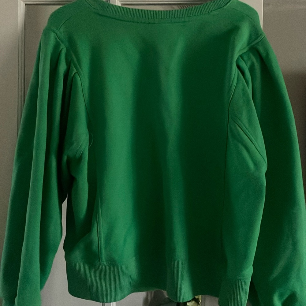 Kelly green sweatshirt with embellished sleeves. Worn one time.